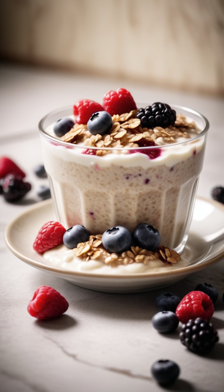 Oatmeal with berries and yogurt Oatmeal with berries and yogurt