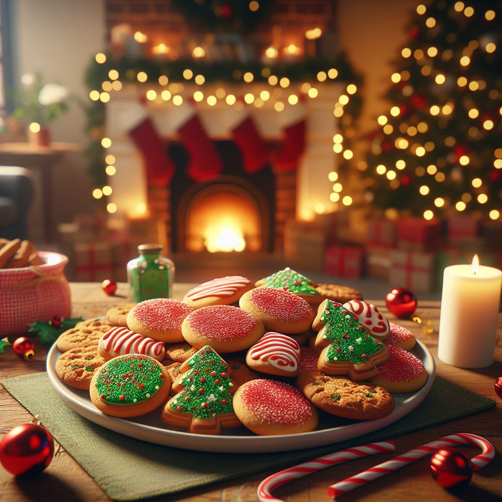 Christmas cookies by the fireplace Christmas cookies by the fireplace