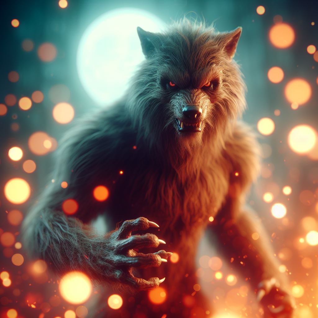 Werewolf under full moon Werewolf under full moon