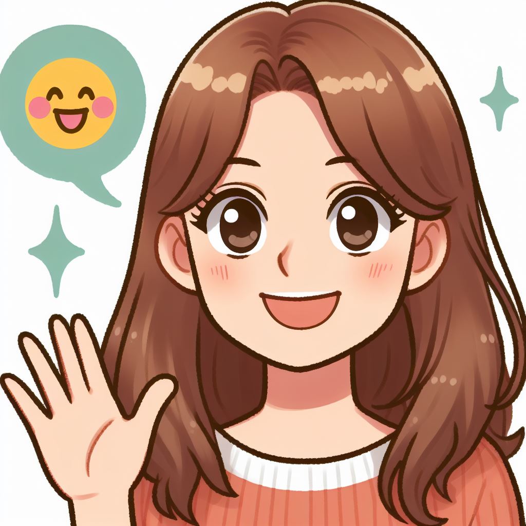 Happy anime girl waving hello Happy anime girl waving hello