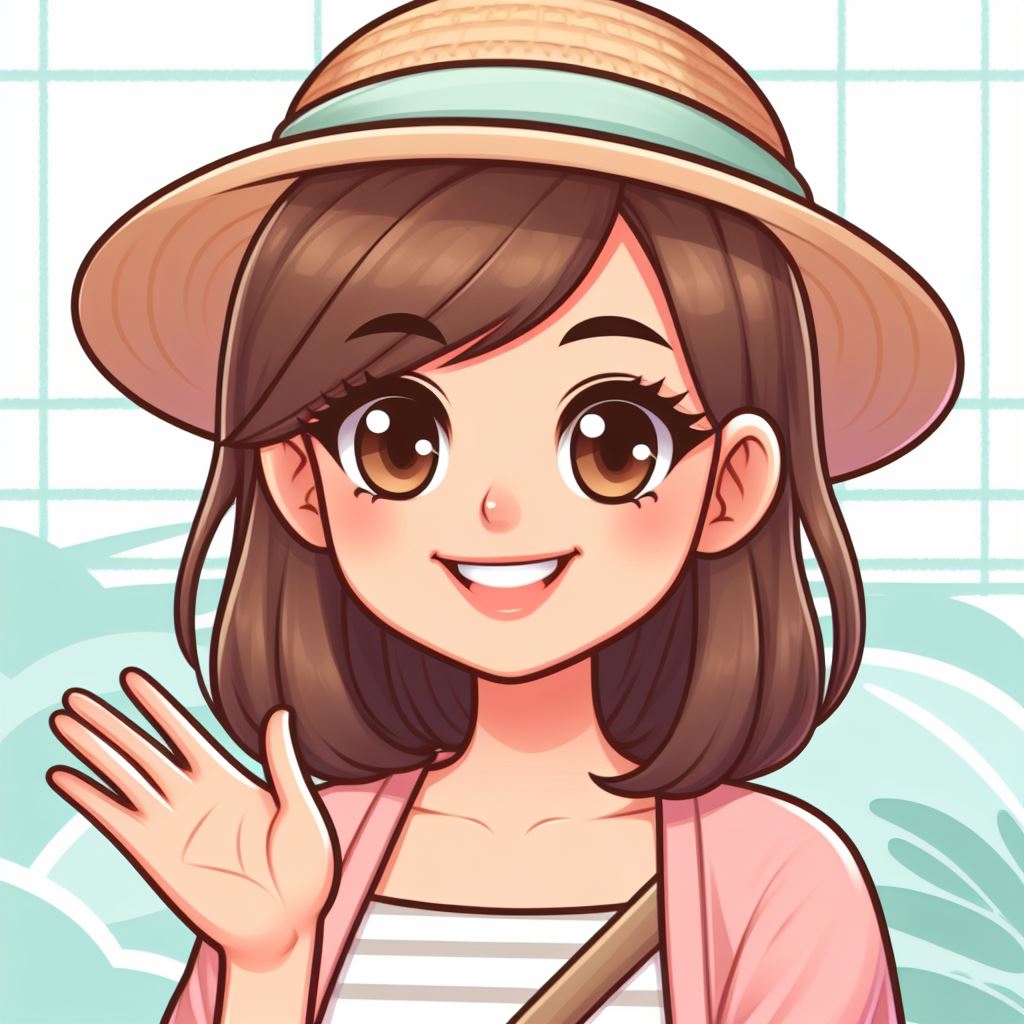 Smiling girl wearing straw hat Smiling girl wearing straw hat