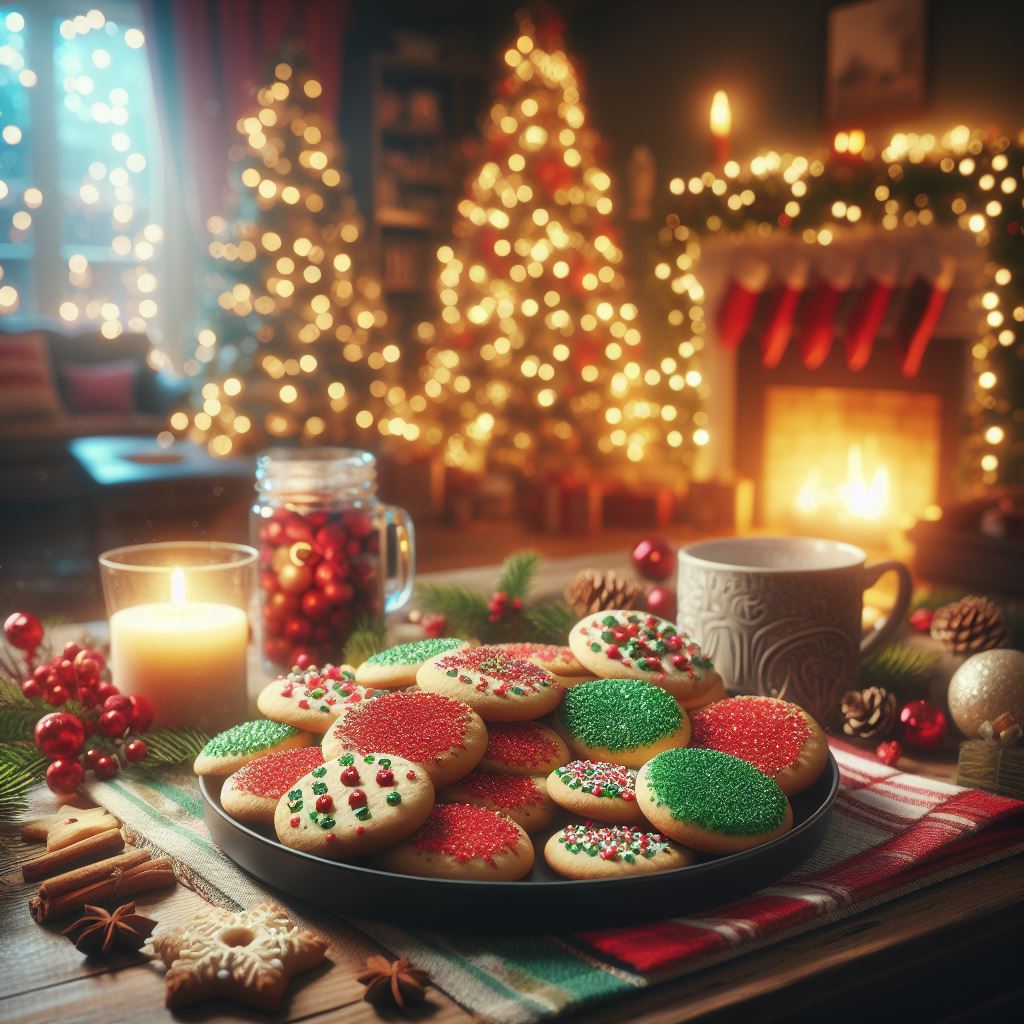 Christmas cookies by the fireplace Christmas cookies by the fireplace