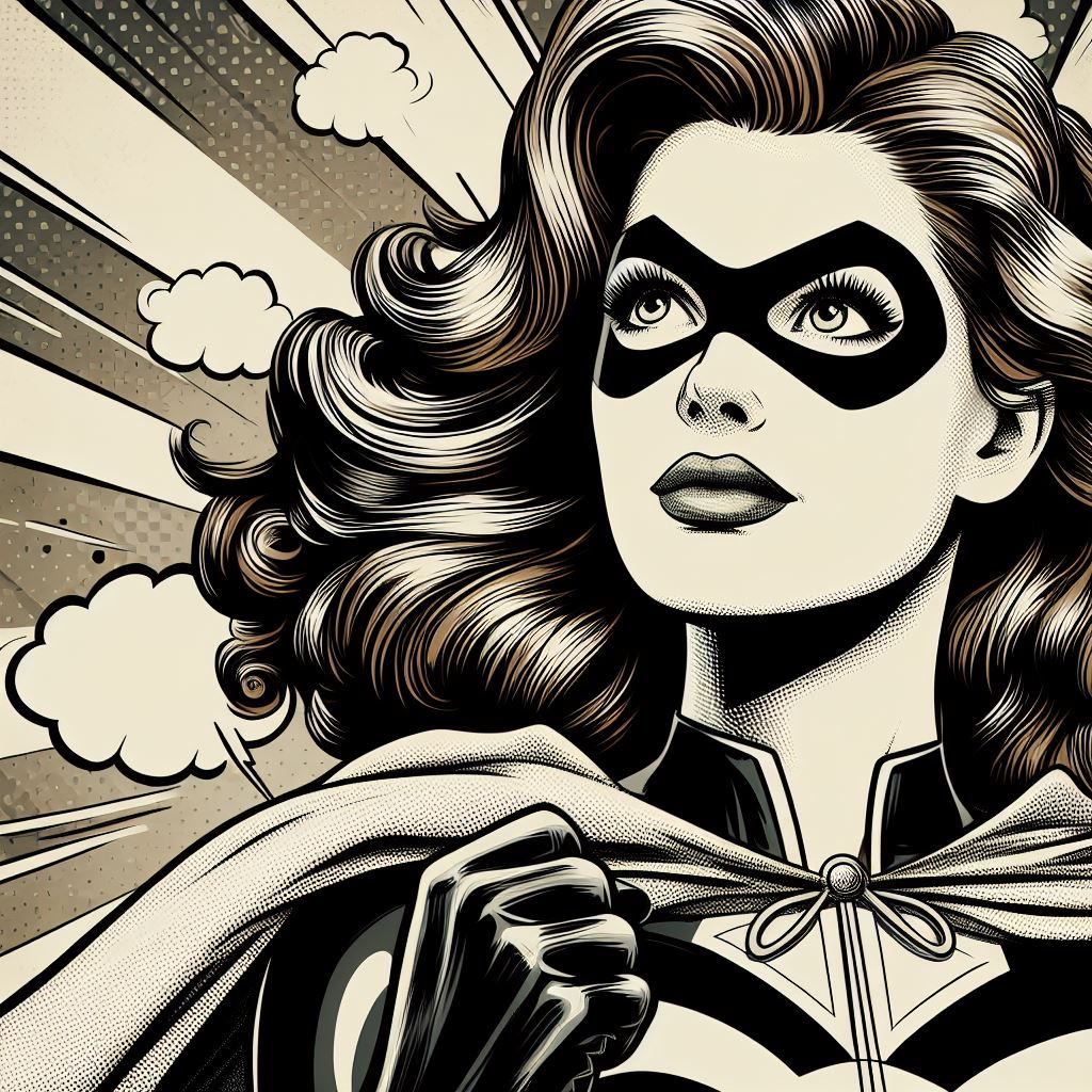 Black and white comic book superwoman Black and white comic book superwoman