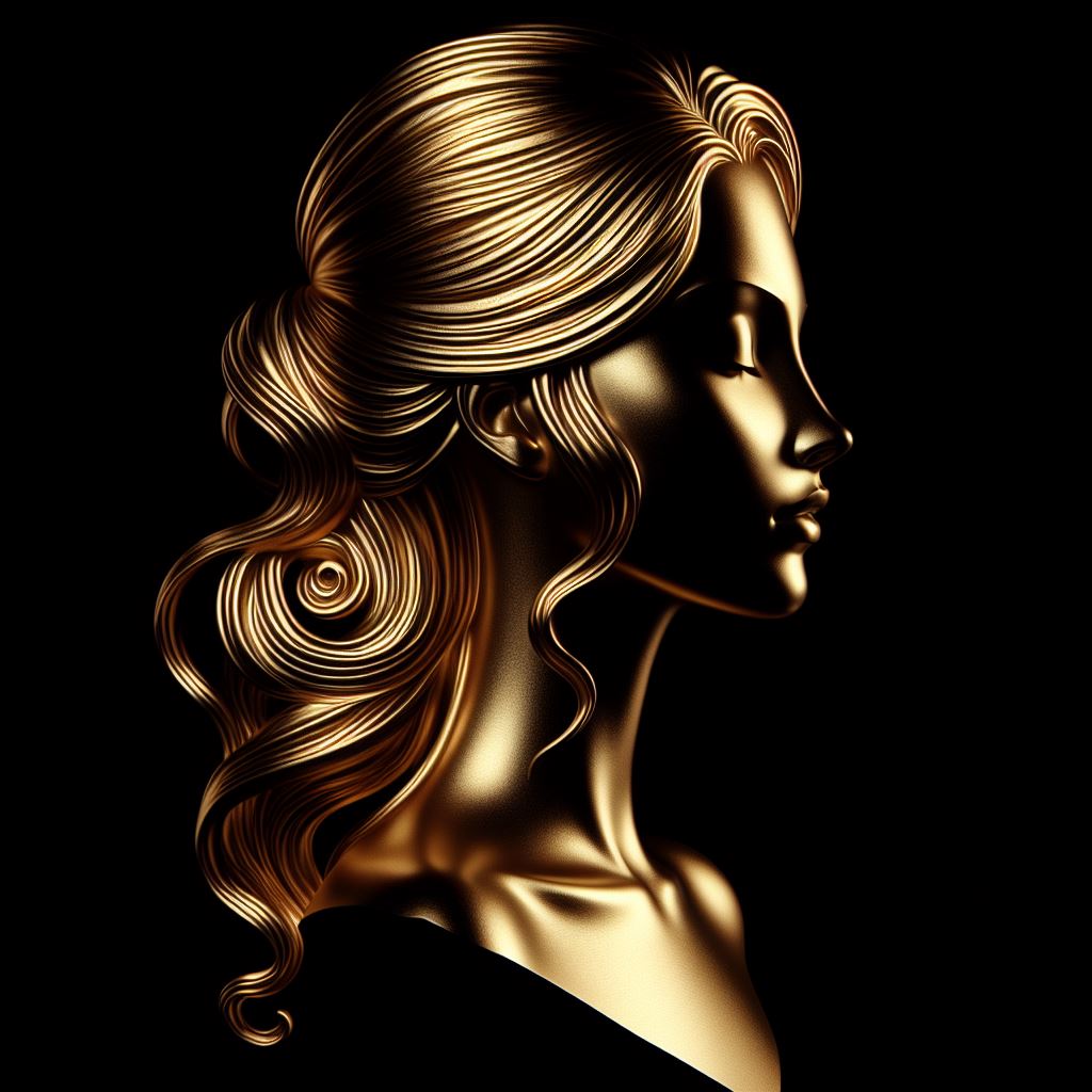 Golden woman bust Golden woman bust