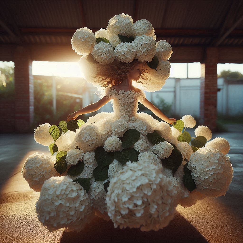 Girl in flower dress at sunset Girl in flower dress at sunset