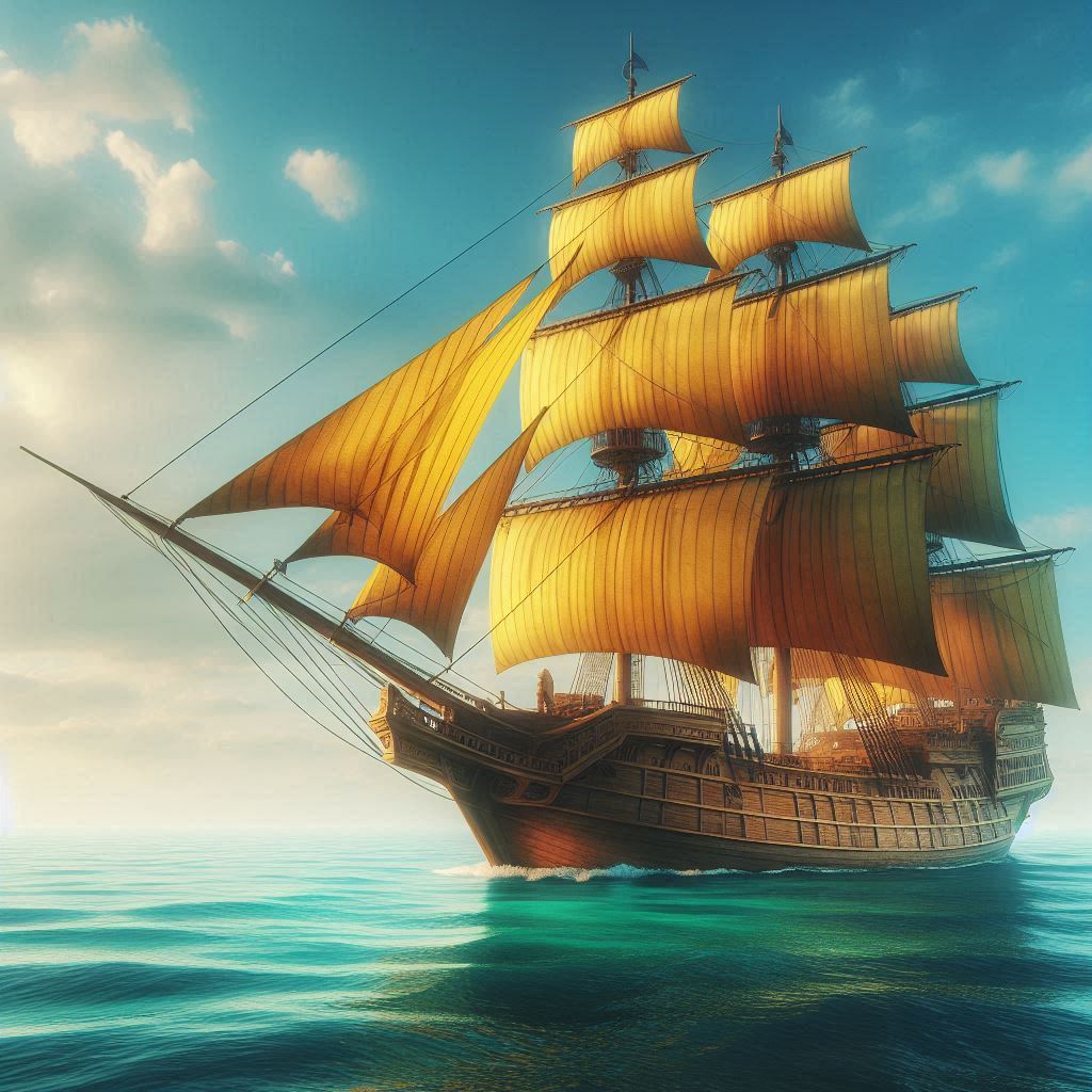 Sailing ship at sunset Sailing ship at sunset