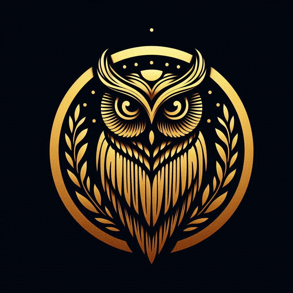 Golden owl illustration Golden owl illustration