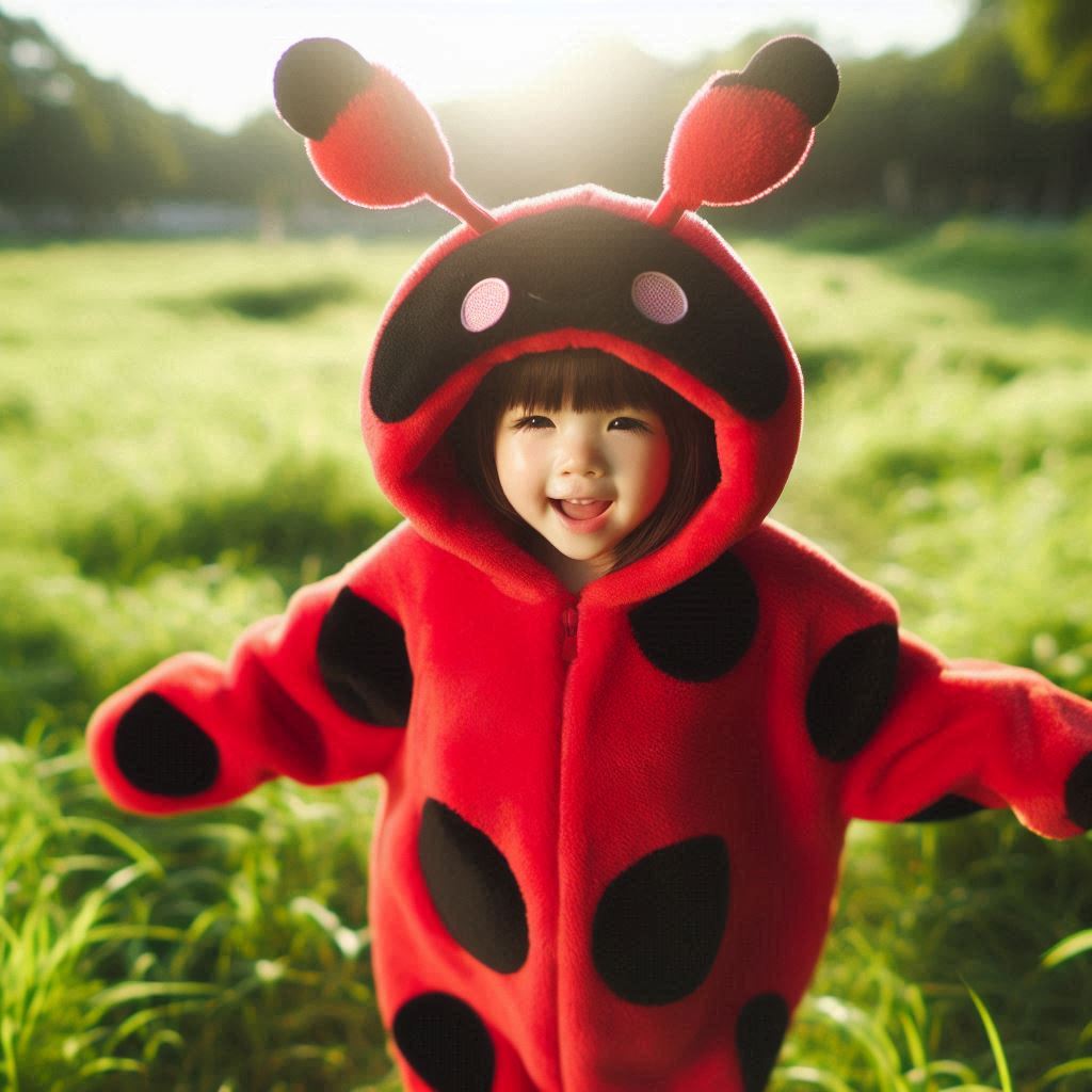 Little girl in ladybug costume Little girl in ladybug costume
