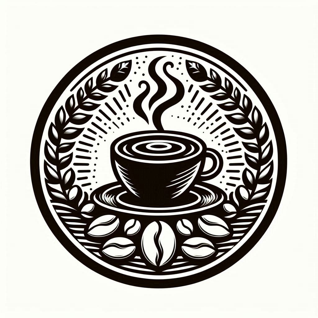 Black and white coffee cup illustration Black and white coffee cup illustration