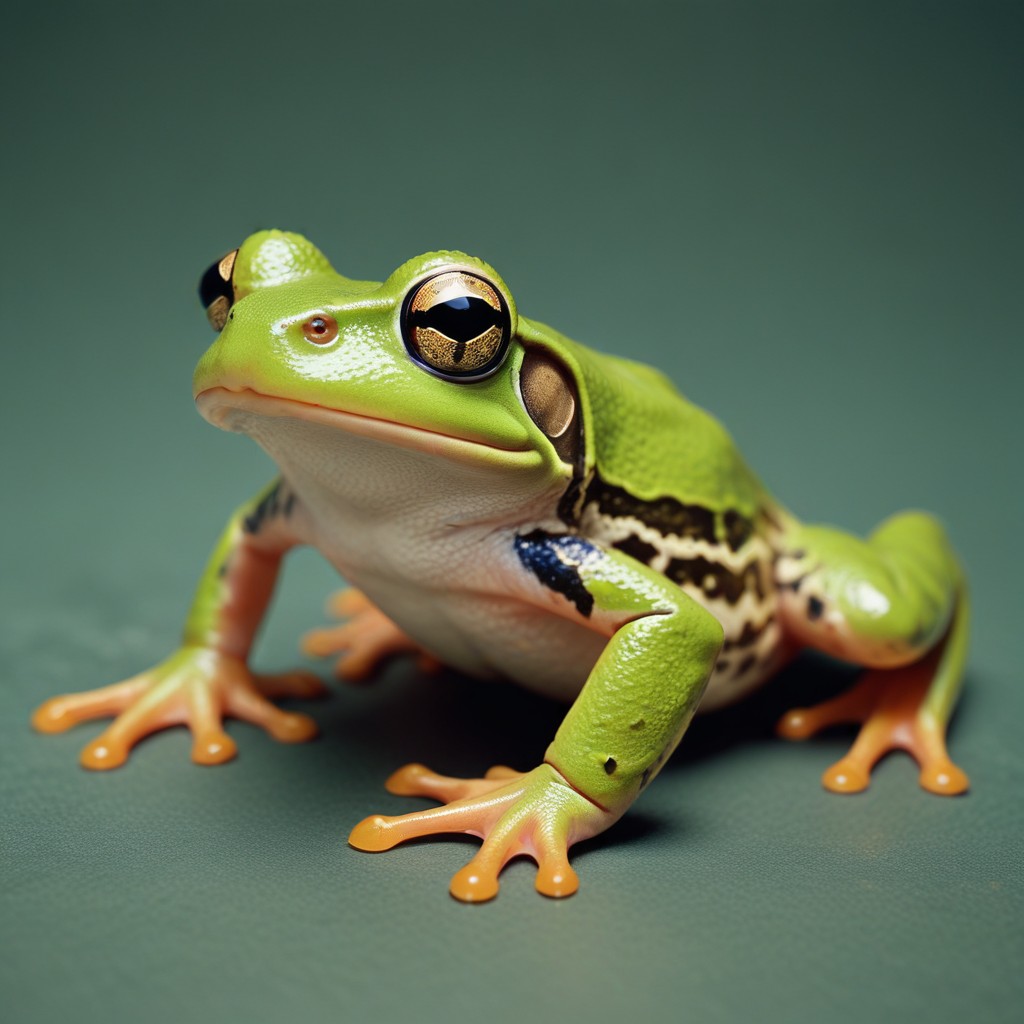 Green tree frog close-up Green tree frog close-up