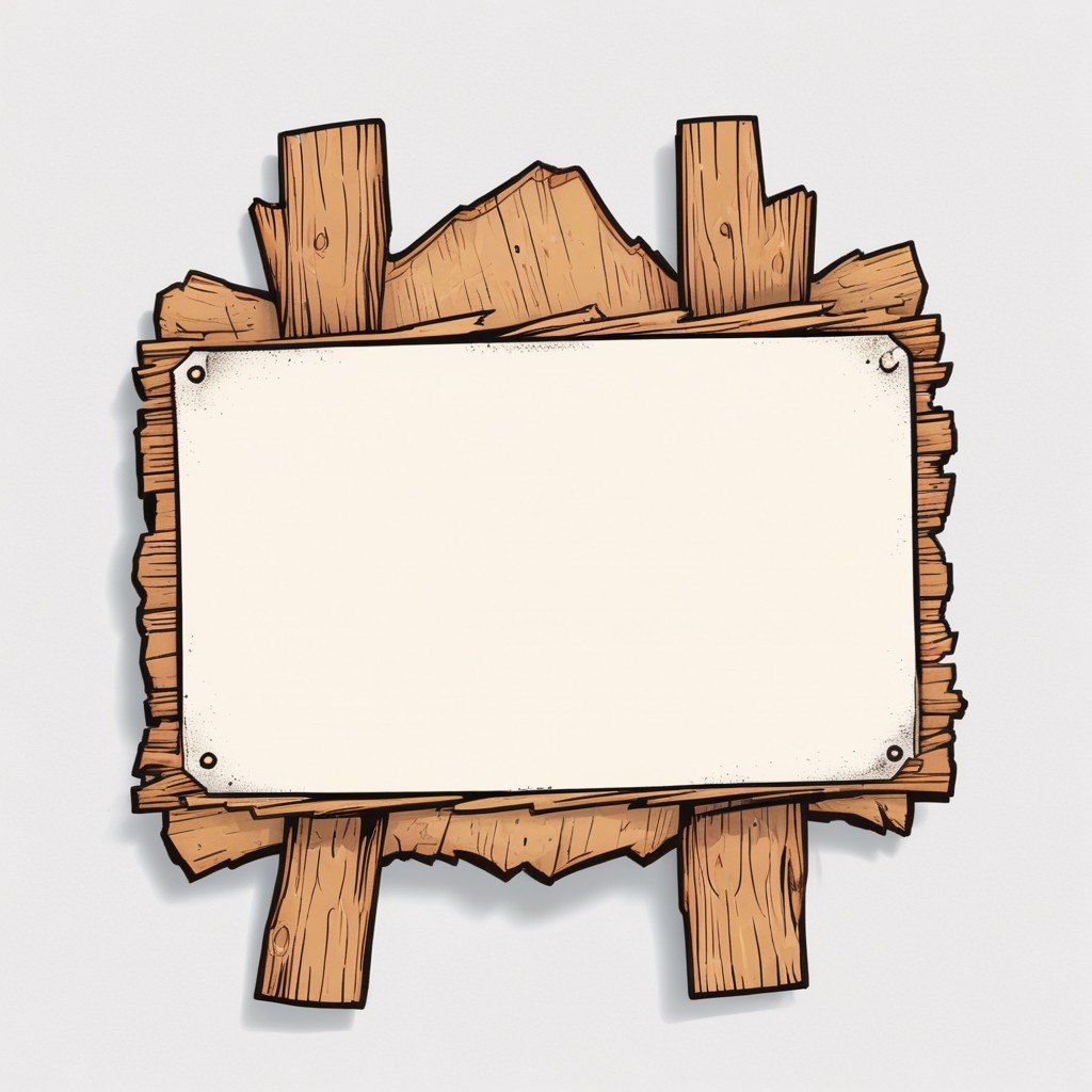 Blank wooden sign with white paper Blank wooden sign with white paper