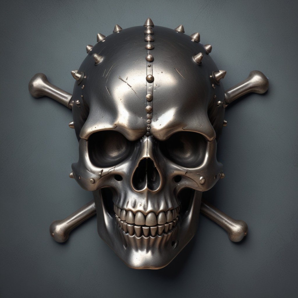 Metal skull with crossbones Metal skull with crossbones