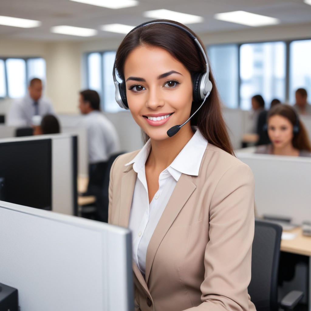 Customer service representative in office Customer service representative in office
