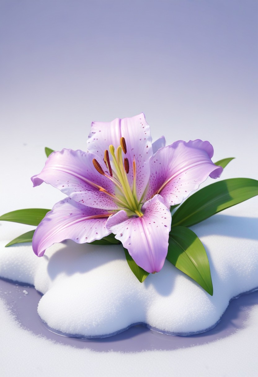 Purple lily on white background Purple lily on white background