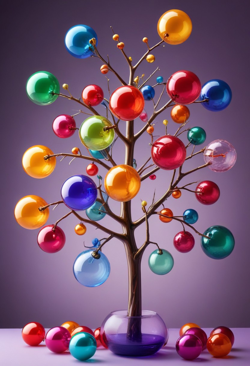 Colorful baubles on a tree Colorful baubles on a tree