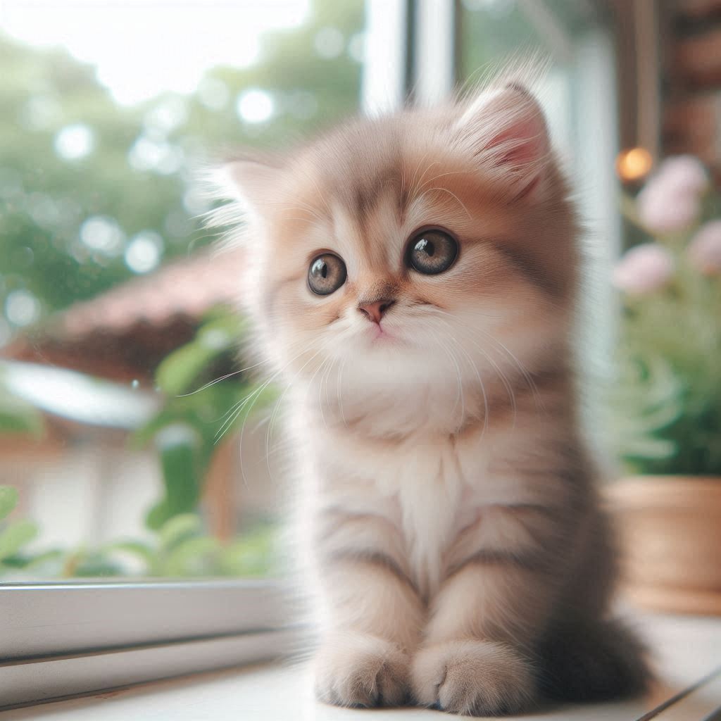 Kitten sitting by window Kitten sitting by window