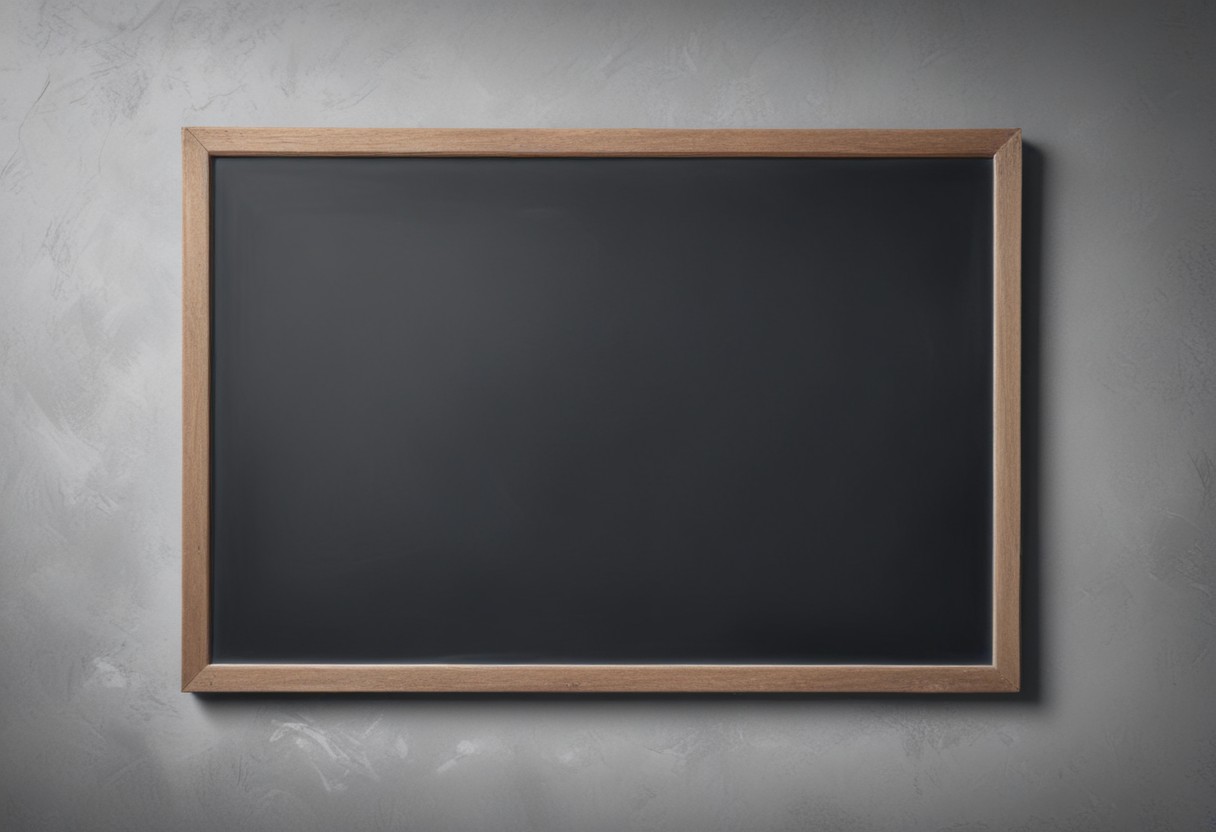 Blank chalkboard on concrete wall Blank chalkboard on concrete wall