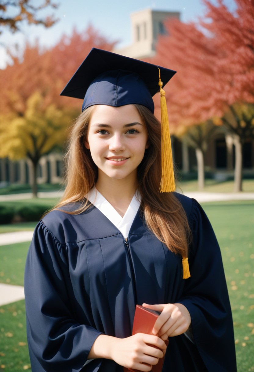 Graduate student smiles on campus Graduate student smiles on campus