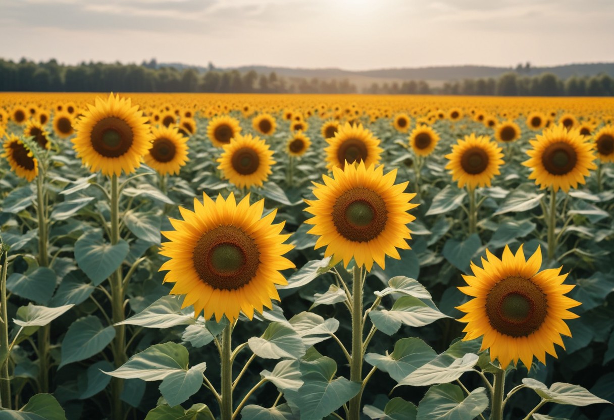 Sunflower field at sunset Sunflower field at sunset