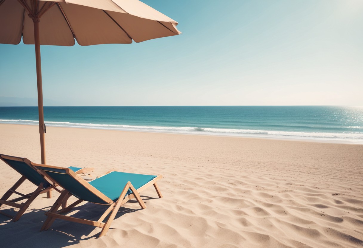 Beach chairs under umbrella Beach chairs under umbrella