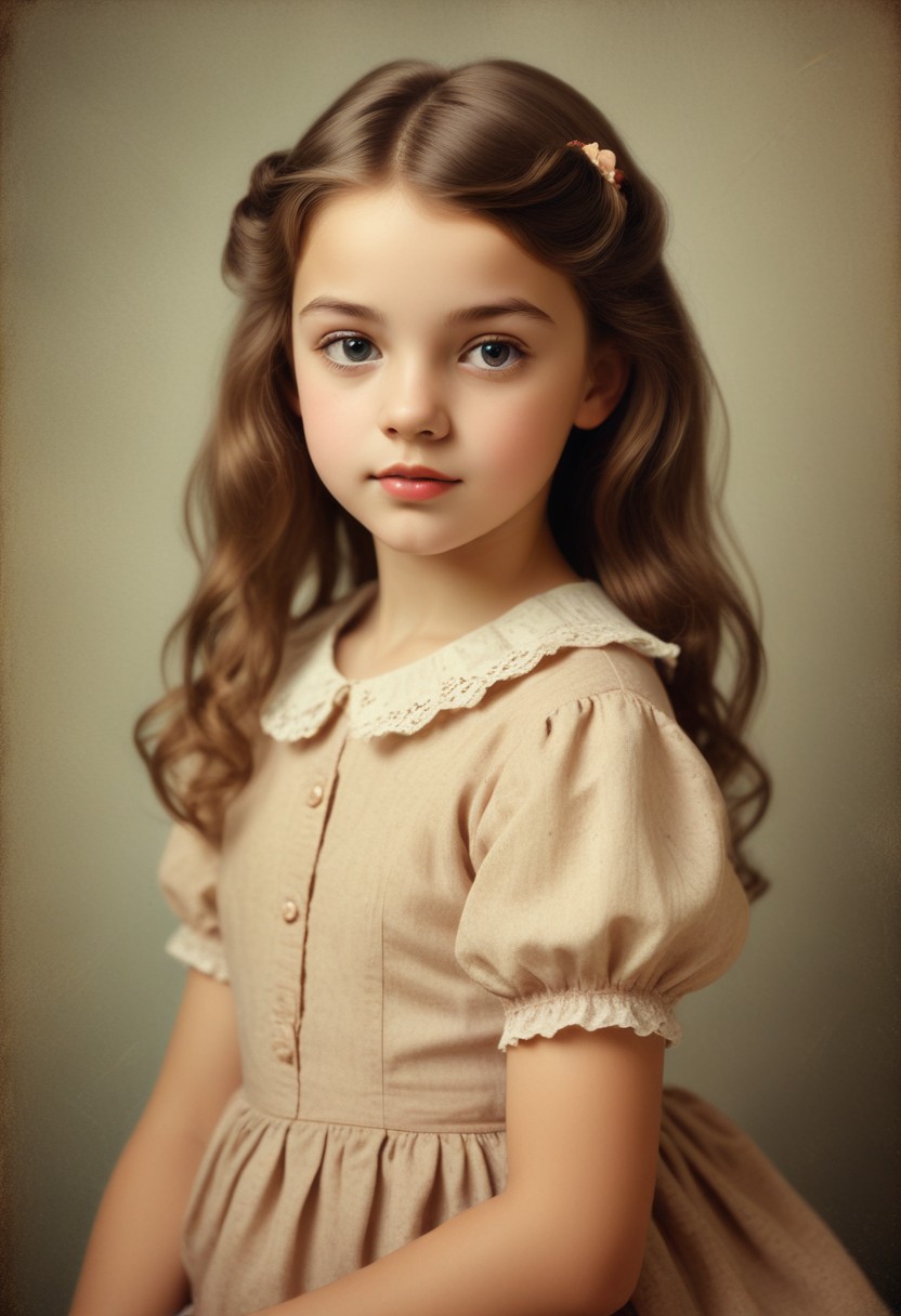 Young girl in vintage dress Young girl in vintage dress