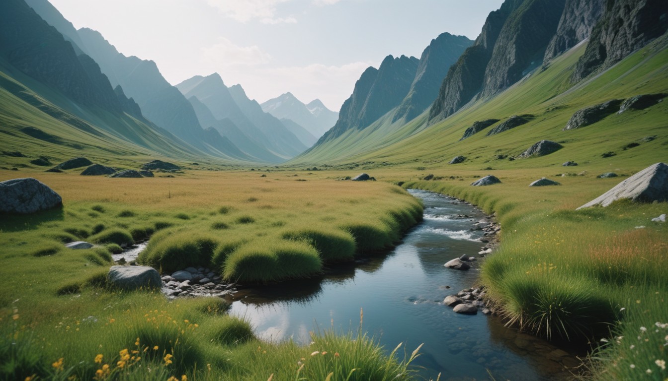 Mountain valley stream Mountain valley stream