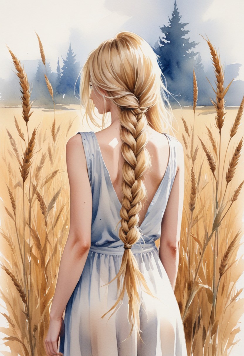 Woman in a field of wheat Woman in a field of wheat