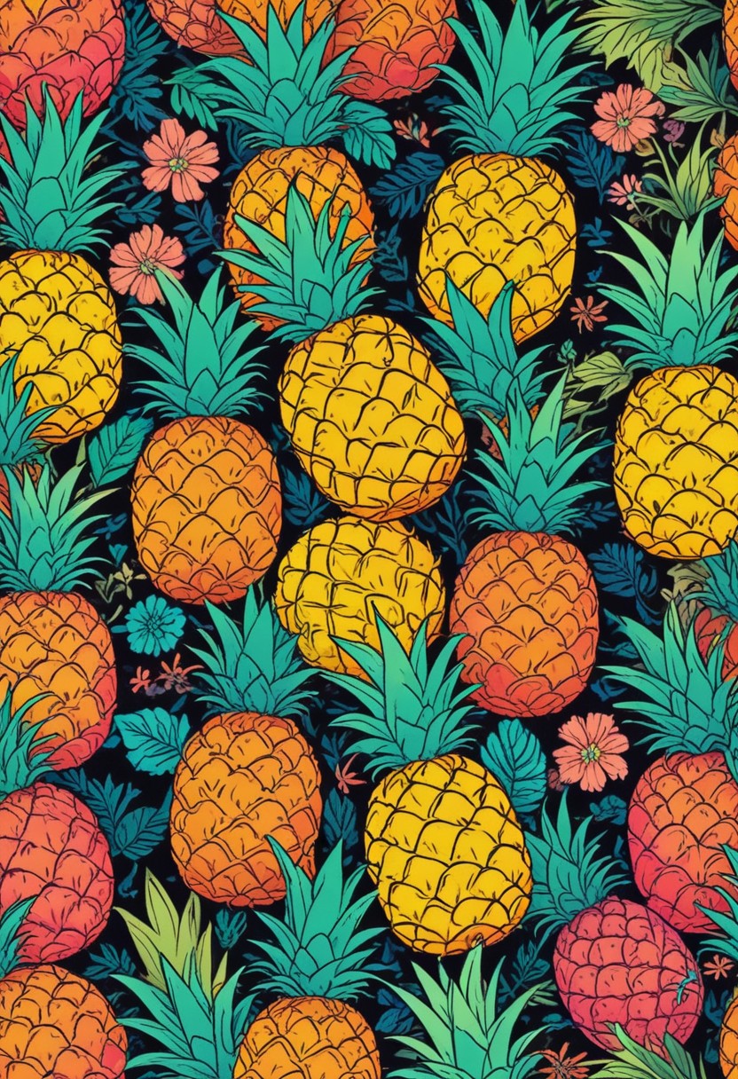 Colorful pineapple pattern illustration Colorful pineapple pattern illustration