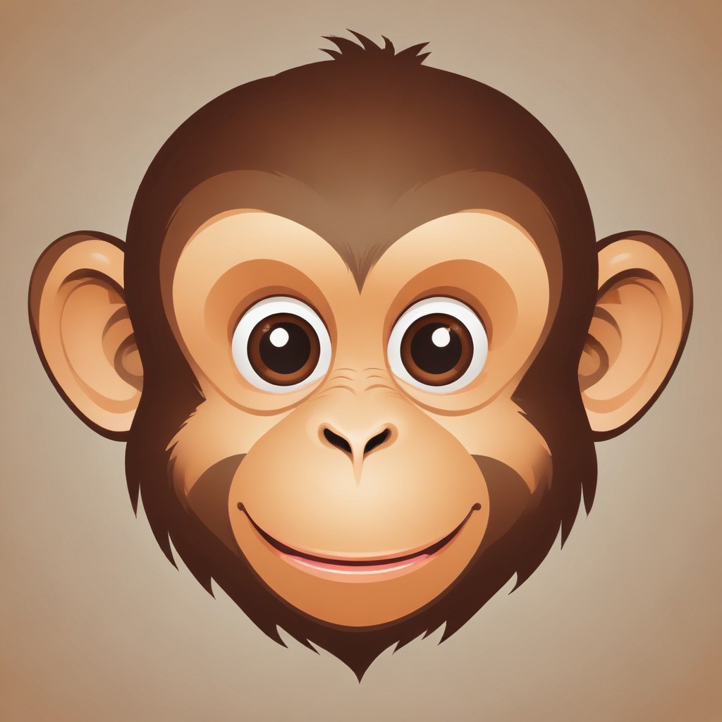 Smiling monkey face illustration Smiling monkey face illustration