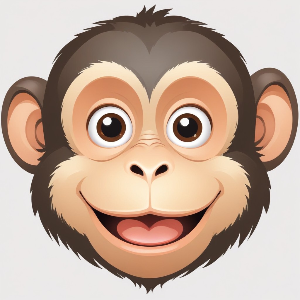 Smiling monkey face illustration Smiling monkey face illustration