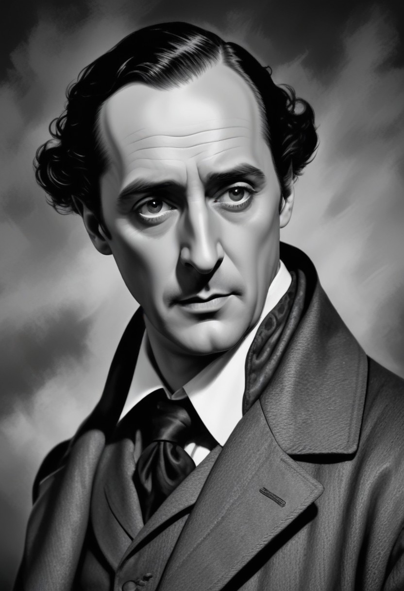 Black and white portrait of vincent price Black and white portrait of vincent price