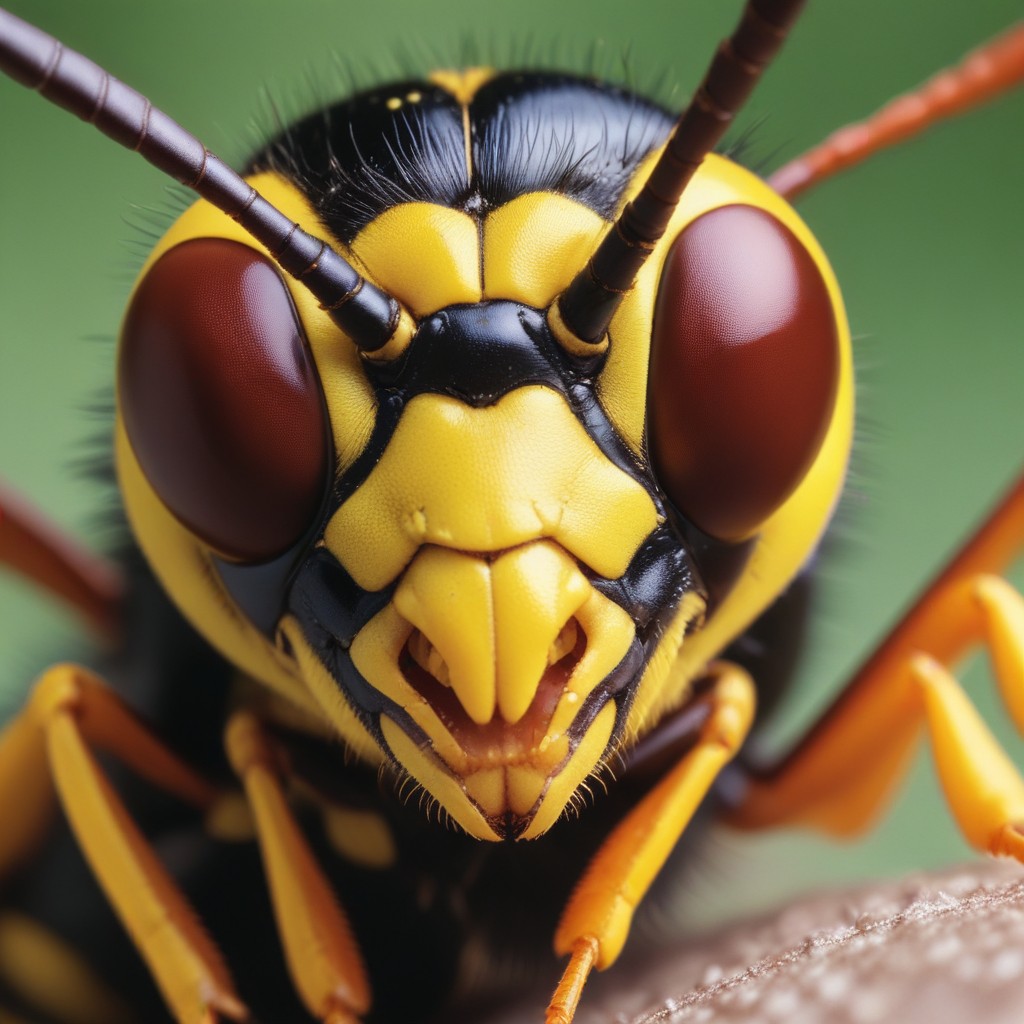 Close-up of a yellow jacket wasp Close-up of a yellow jacket wasp