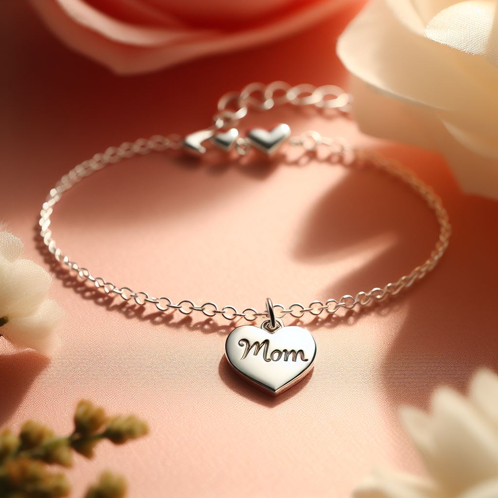 Silver heart mom bracelet Silver heart mom bracelet