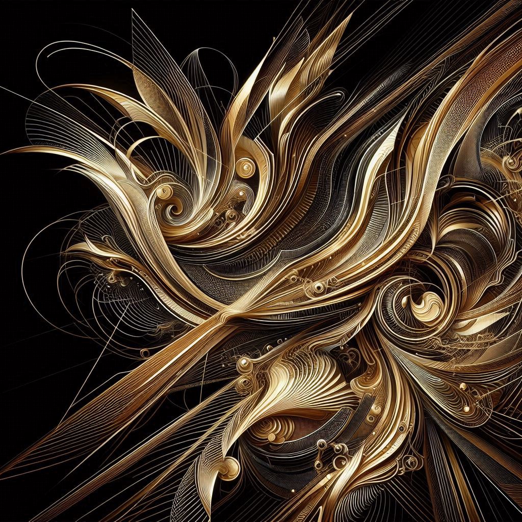 Abstract gold and black swirls Abstract gold and black swirls