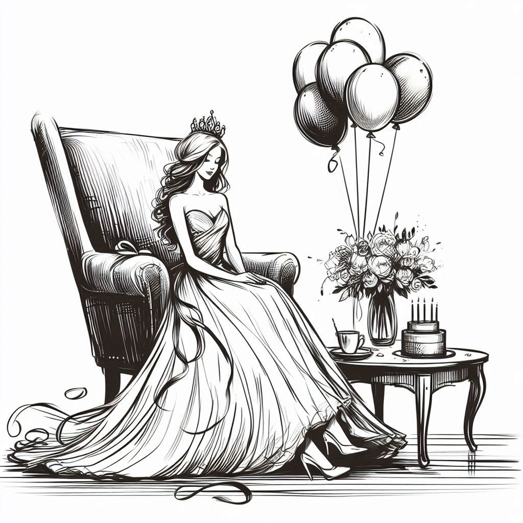 Birthday girl in a chair Birthday girl in a chair