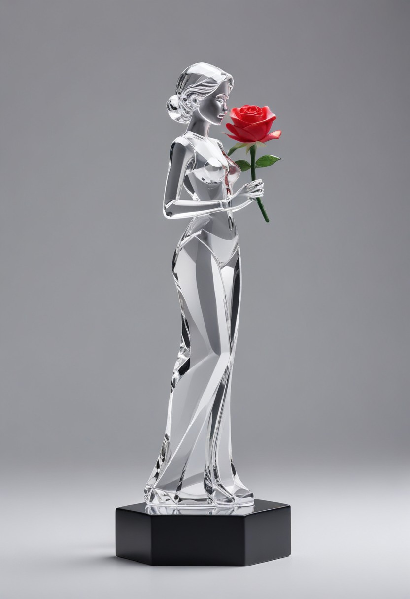 Crystal woman holding rose Crystal woman holding rose