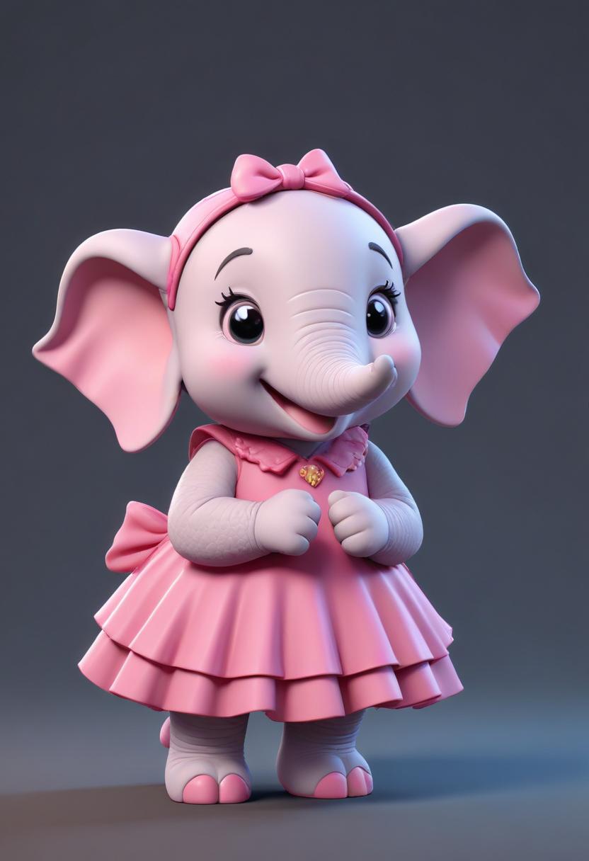 Cute elephant in pink dress Cute elephant in pink dress