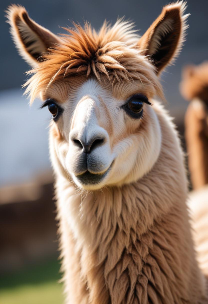 Alpaca portrait in the sun Alpaca portrait in the sun