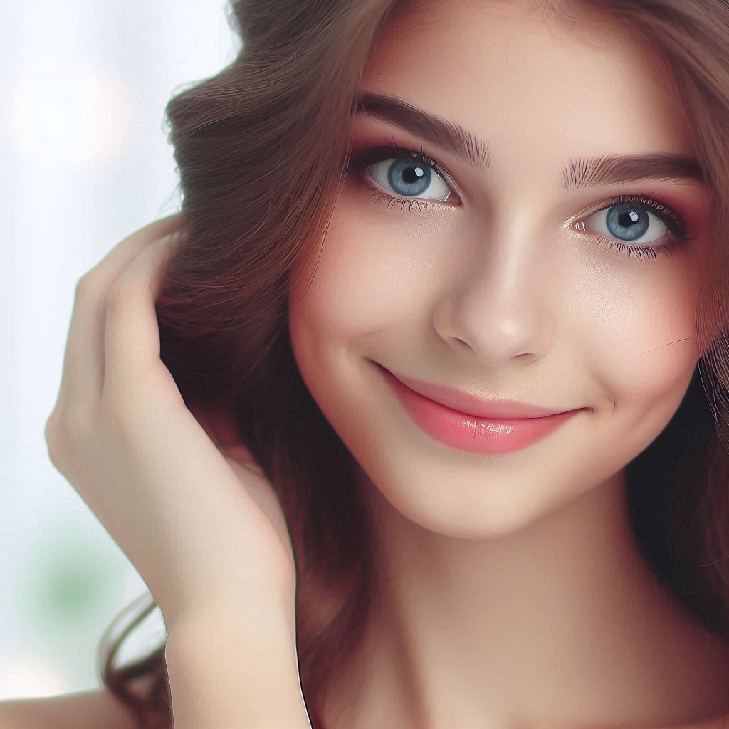 Woman applying makeup on her face Woman applying makeup on her face