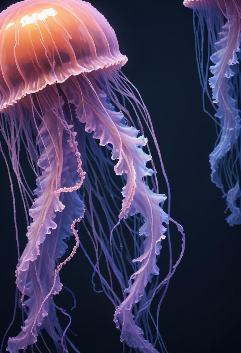Pink jellyfish in aquarium Pink jellyfish in aquarium
