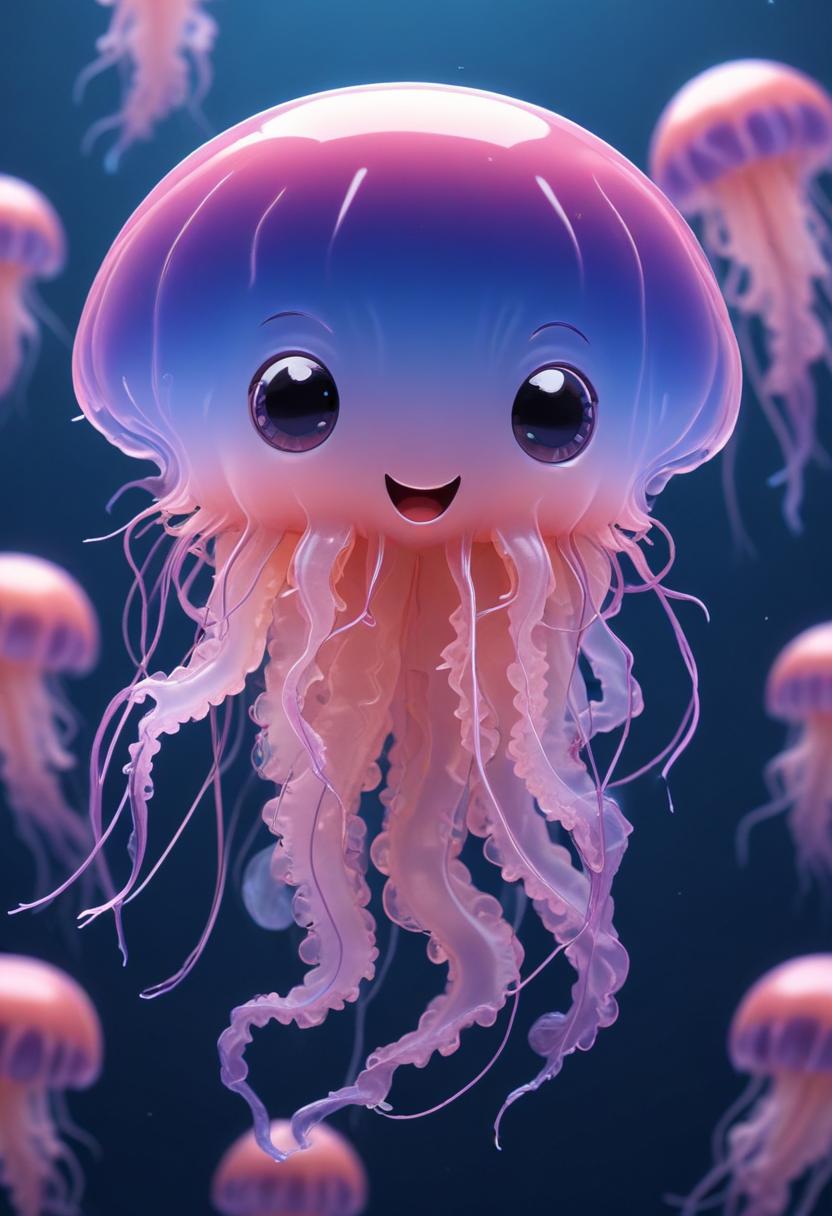 Smiling jellyfish in the ocean Smiling jellyfish in the ocean
