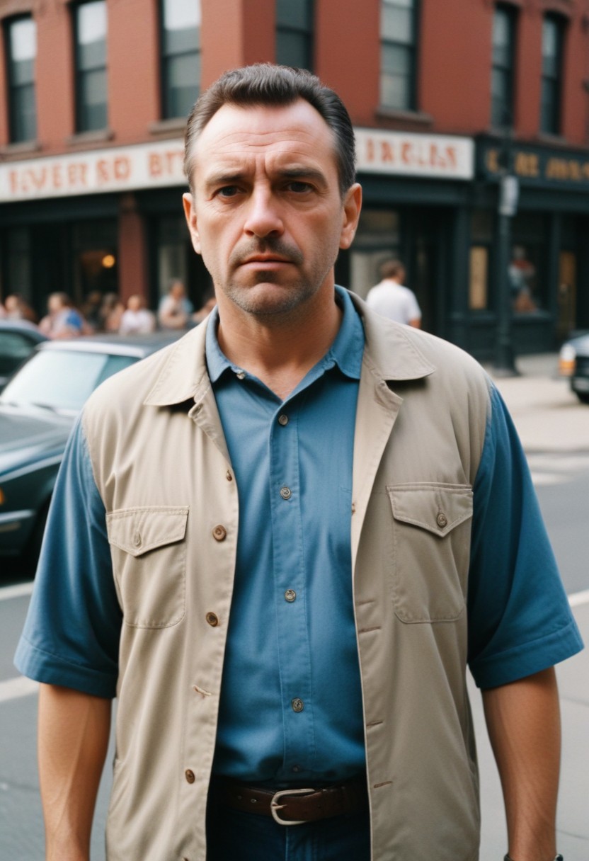 Man in a city street Man in a city street