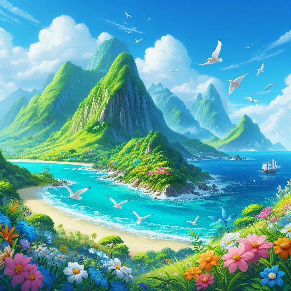 Tropical island seascape Tropical island seascape