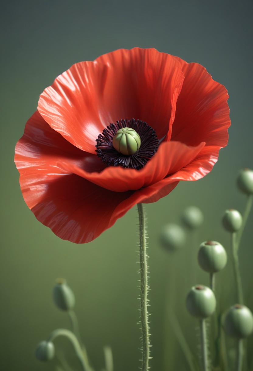 Red poppy flower in bloom Red poppy flower in bloom