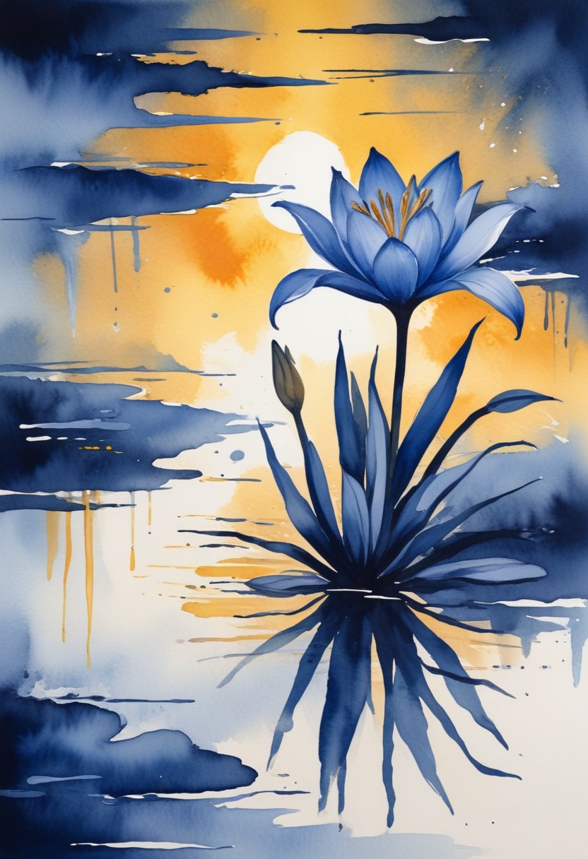 Blue flower watercolor painting Blue flower watercolor painting