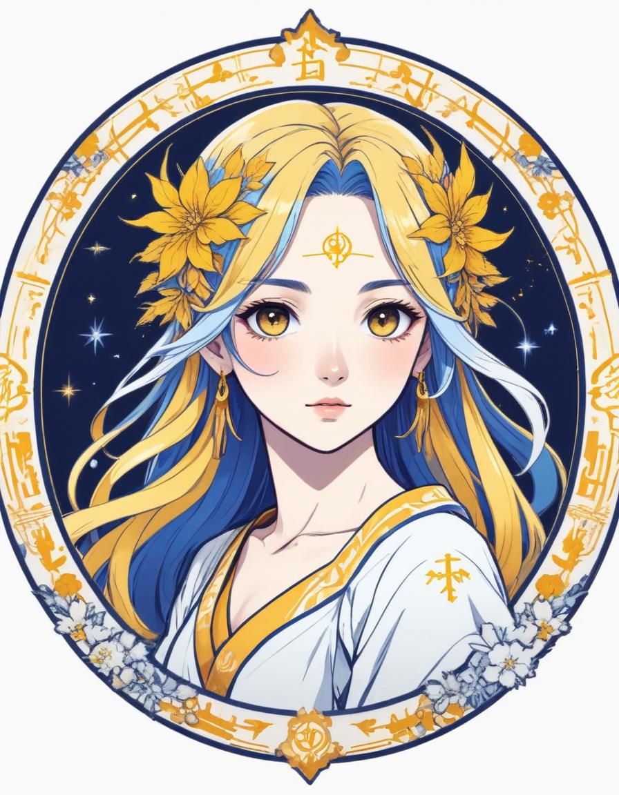 Anime girl with flowers in night sky Anime girl with flowers in night sky