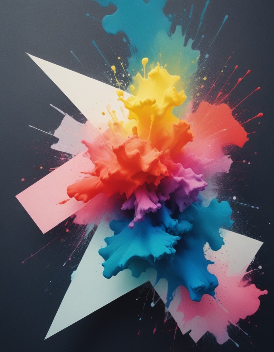 Colorful ink explosion on black background Colorful ink explosion on black background