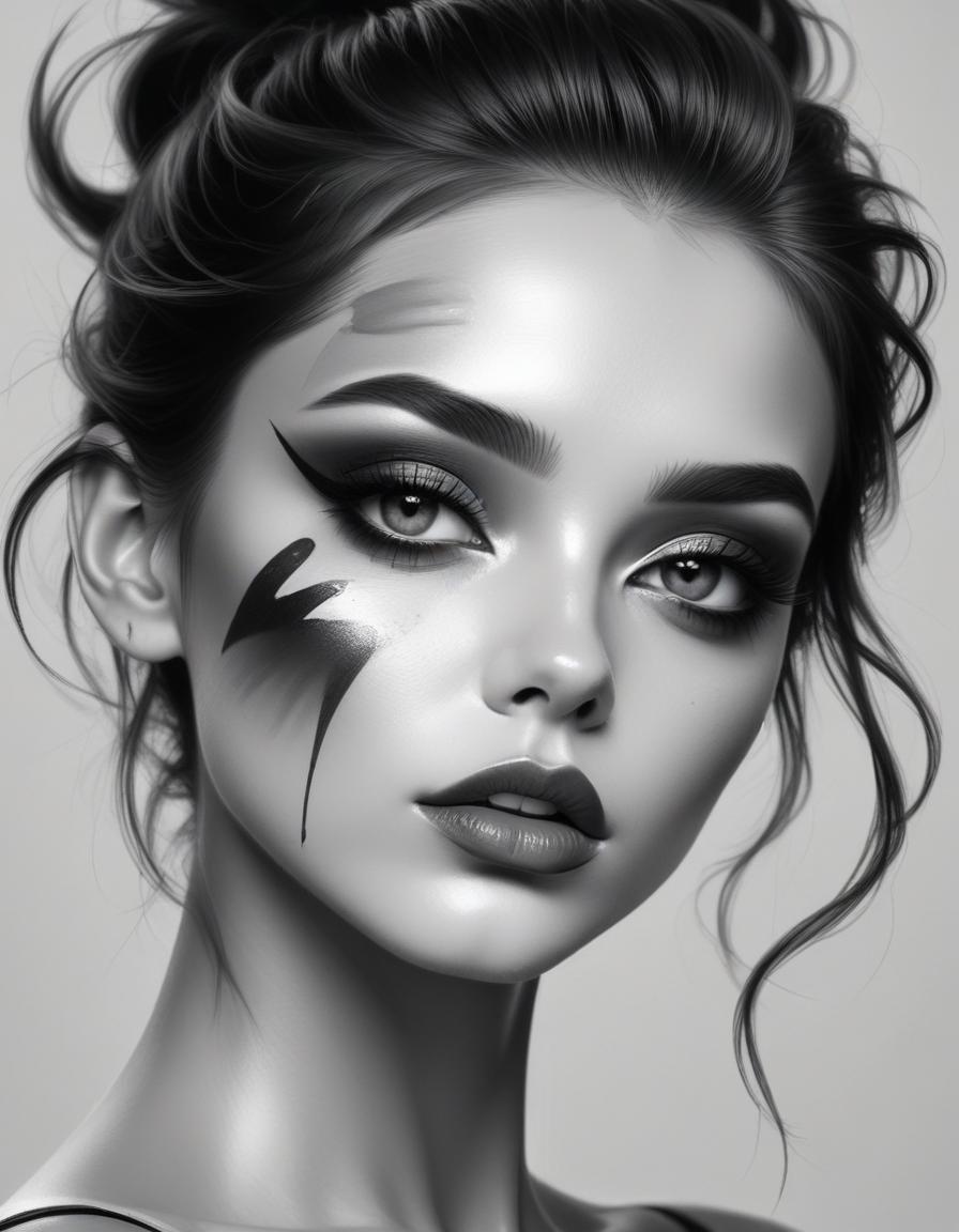 Woman with bold makeup Woman with bold makeup