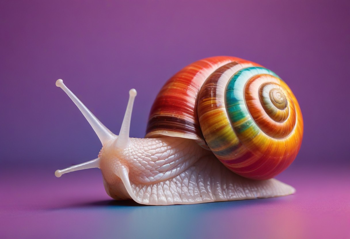 Colorful snail on purple background Colorful snail on purple background