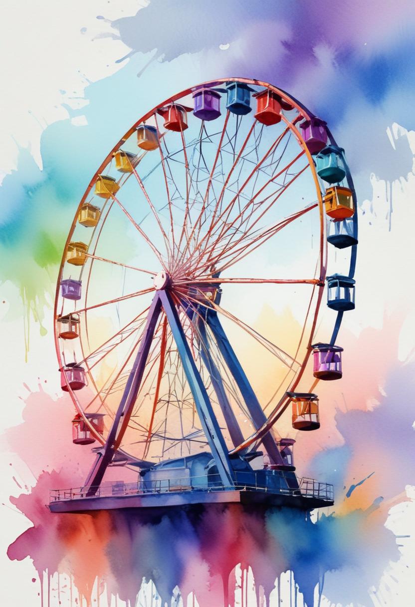 Watercolor ferris wheel illustration Watercolor ferris wheel illustration